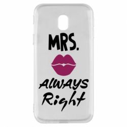 Чехол для Samsung J3 2017 Mrs. always right - PrintSalon
