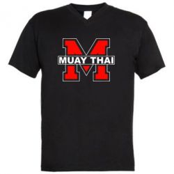 Мужская футболка  с V-образным вырезом Muay Thai Big M - PrintSalon