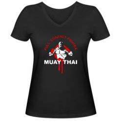 Жіноча футболка з V-подібним вирізом Muay Thai Full Contact - PrintSalon