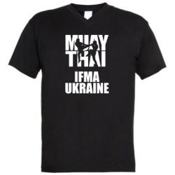 Чоловіча футболка з V-подібним вирізом Muay Thai IFMA Ukraine