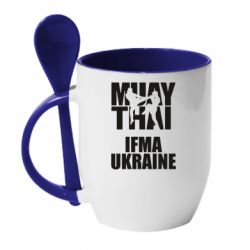 Чашка с ложкой Muay Thai IFMA Ukraine - PrintSalon