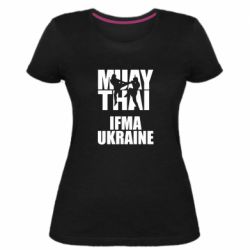 Женская премиум футболка Muay Thai IFMA Ukraine - PrintSalon