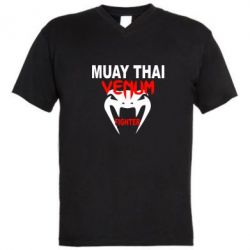 Мужская футболка  с V-образным вырезом Muay Thai Venum Fighter - PrintSalon