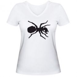 Женская футболка с V-образным вырезом Муравей