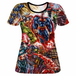 Жіноча 3D футболка Muscular Superheroes - PrintSalon