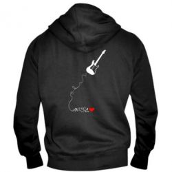 Мужское худи на молнии Music love - PrintSalon