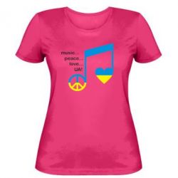 Женская футболка Music, peace, love UA
