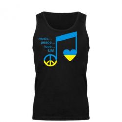Мужская майка Music, peace, love UA - PrintSalon