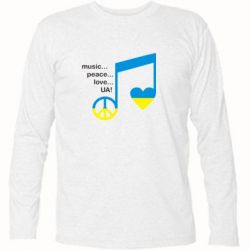 Футболка с длинным рукавом Music, peace, love UA - PrintSalon
