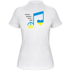 Женское поло Music, peace, love UA - PrintSalon