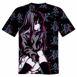Чоловіча футболка 3D Anime Girl Glitch - PrintSalon