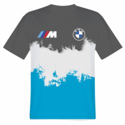 Мужская футболка 3D BMW logo and gray background - PrintSalon