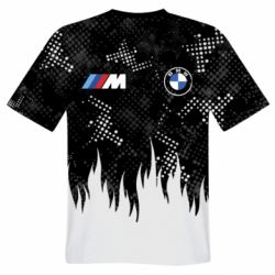Мужская футболка 3D BMW logo and grunge background - PrintSalon