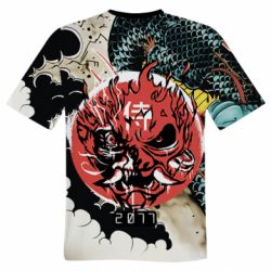 Чоловіча футболка 3D Cyberpunk 2077 Dragon - PrintSalon