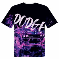 Чоловіча футболка 3D Dodge Art neon - PrintSalon