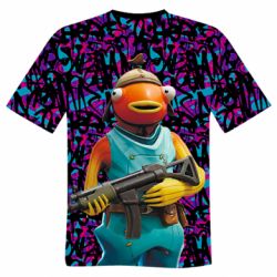 Мужская футболка 3D Fishstick With A Gun - PrintSalon