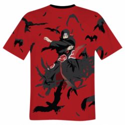Чоловіча футболка 3D Itachi Uchiha with crows