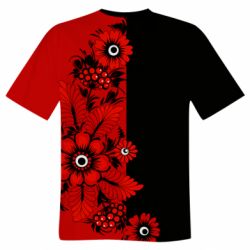 Чоловіча футболка 3D Червоні квіти - PrintSalon