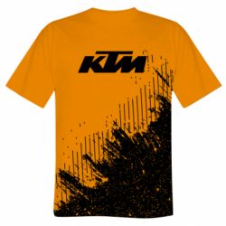 Мужская футболка 3D KTM and grunge background-PrintSalon Мужская футболка 3D KTM and grunge background