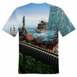 Мужская футболка 3D Minecraft beautiful town - PrintSalon
