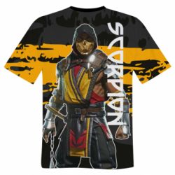 Мужская футболка 3D Mortal Kombat-Scorpion - PrintSalon