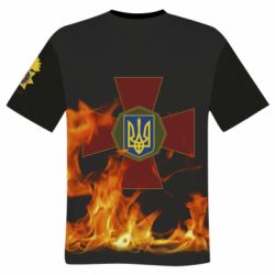 Мужская футболка 3D Нацгвардія Вогонь