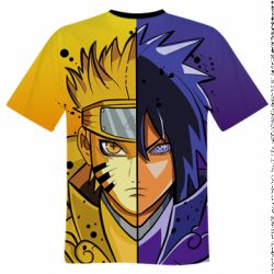 Чоловіча футболка 3D Naruto Vs Sasuke