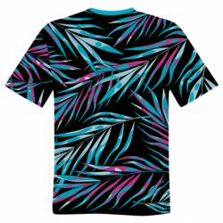 Чоловіча футболка 3D Neon Palm Leaves - PrintSalon