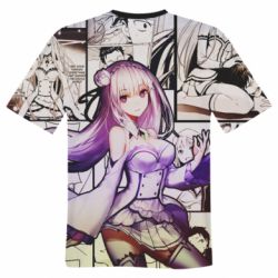 Мужская футболка 3D Re:Zerо Emilia-PrintSalon Мужская футболка 3D Re:Zerо Emilia