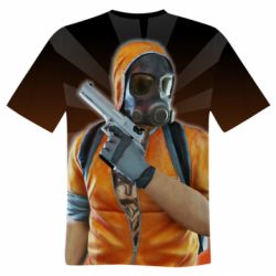 Мужская футболка 3D Standoff 2 Terrorist in a gas mask - PrintSalon