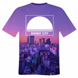 Чоловіча футболка 3D Sunset city - PrintSalon