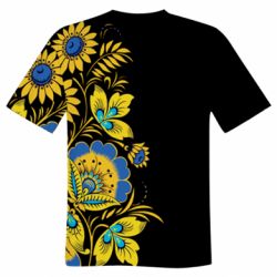 Чоловіча футболка 3D Україна! Петриківський розпис - PrintSalon