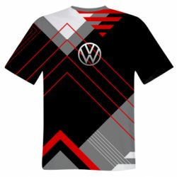 Мужская футболка 3D Volkswagen logo and abstraction - PrintSalon