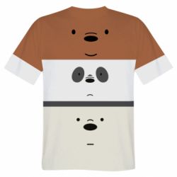 Мужская футболка 3D We bare bears ice cream-PrintSalon Мужская футболка 3D We bare bears ice cream