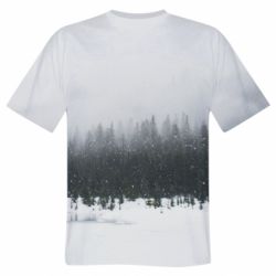 Мужская футболка 3D Winter forest-PrintSalon Мужская футболка 3D Winter forest