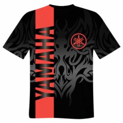 Мужская футболка 3D Yamaha Red And Black-PrintSalon Мужская футболка 3D Yamaha Red And Black
