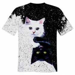 Мужская футболка 3D Yin and Yang cats - PrintSalon