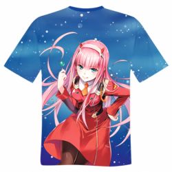 Мужская футболка 3D Zero Two Stars - PrintSalon