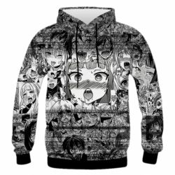 Чоловіче 3D худі Ahegao Glitch - PrintSalon