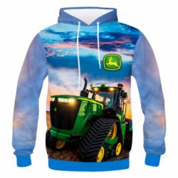 Чоловіче 3D худі John Deere Sunrise - PrintSalon