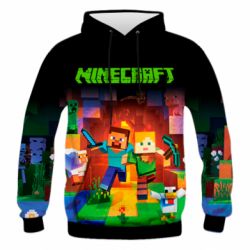 Мужское 3D худи Майнкрафт - PrintSalon