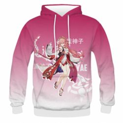 Чоловіче 3D худі Mischievous Yae Miko - PrintSalon