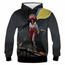 Чоловіче 3D худі Українка захисниця - PrintSalon