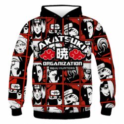 Чоловіче 3D худі Akatsuki Organization - PrintSalon
