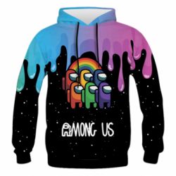 Мужское 3D худи Among Us art paints - PrintSalon