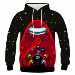 Чоловіче 3D худі Among us pixels - PrintSalon