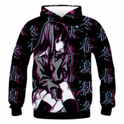 Чоловіче 3D худі Anime Girl Glitch - PrintSalon