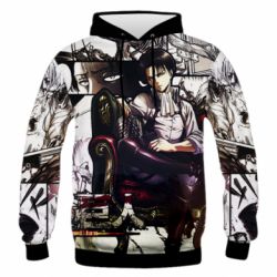 Чоловіче 3D худі Attack on Titan Кapral Levi - PrintSalon