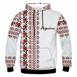 Чоловіче 3D худі Black and Red Ukraine - PrintSalon