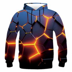 Чоловіче 3D худі Cracked Blocks - PrintSalon